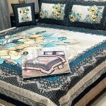 Luxury Bedsheet - 4pc King Size Bedsheet - 3d Crystal Cotton - Bed sheets Double bed King Size with 2 Pillow Covers- - Image 14