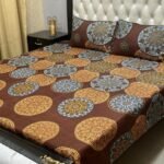 High Quality Fine Cotton Bedsheet 3 Piece Set Double Bed Printed 3D Crystal Cotton King Size Bedsheet - Image 4