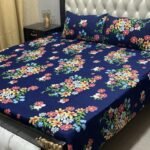 High Quality Fine Cotton Bedsheet 3 Piece Set Double Bed Printed 3D Crystal Cotton King Size Bedsheet - Image 5