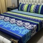 High Quality Fine Cotton Bedsheet 3 Piece Set Double Bed Printed 3D Crystal Cotton King Size Bedsheet - Image 6