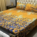 High Quality Fine Cotton Bedsheet 3 Piece Set Double Bed Printed 3D Crystal Cotton King Size Bedsheet - Image 10