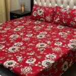 High Quality Fine Cotton Bedsheet 3 Piece Set Double Bed Printed 3D Crystal Cotton King Size Bedsheet - Image 11