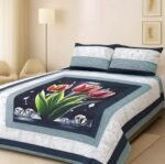 Embroidered Patch Work King Size BedSheet - High Quality - Cotton Satin Double Bedsheet Embroided - Galaxy Bedding - Image 6