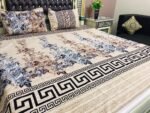 High Quality Fine Cotton Bedsheet 3 Piece Set Double Bed Printed 3D Crystal Cotton King Size Bedsheet - Image 2